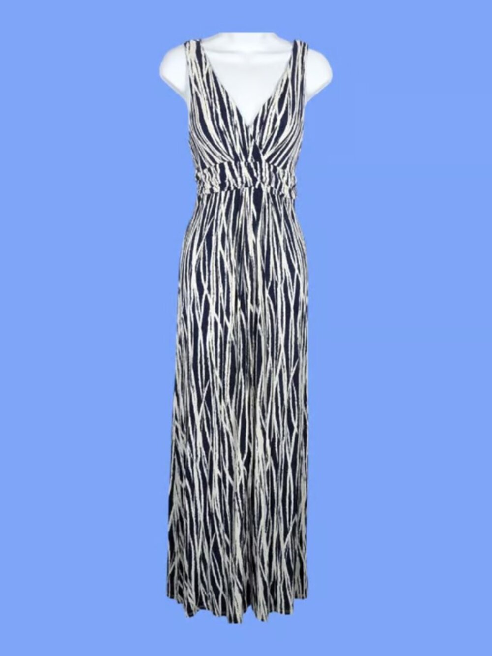 SOFT SURROUNDINGS Empire Waist Jersey Knit Maxi Dress Cruise Resort Spa
